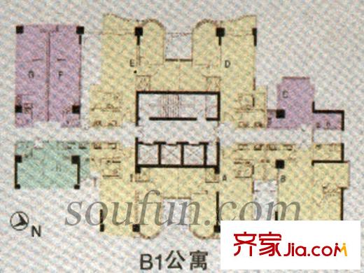 萬友康年國(guó)際公寓戶型圖B1公寓 