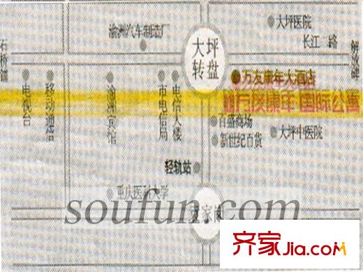 萬(wàn)友康年國(guó)際公寓交通圖