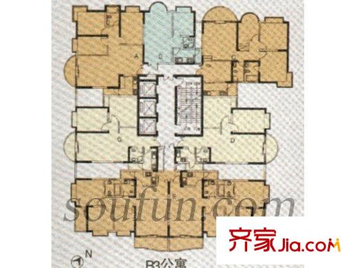 萬(wàn)友康年國(guó)際公寓戶型圖B3公寓 
