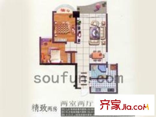 萬(wàn)友康年國(guó)際公寓戶型圖戶型圖6 2室1廳1衛(wèi)