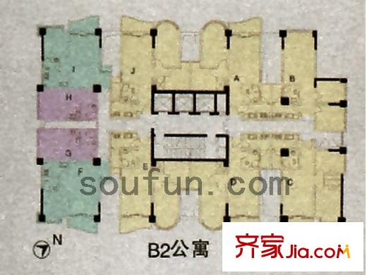 萬(wàn)友康年國(guó)際公寓戶型圖B2 