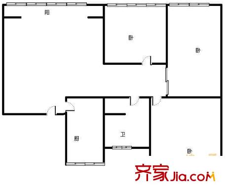 紅球壩 3室 戶型圖