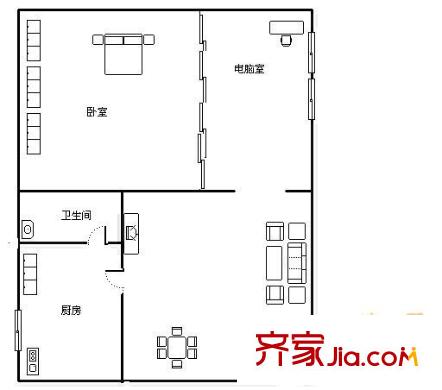 紅球壩 1室 戶型圖