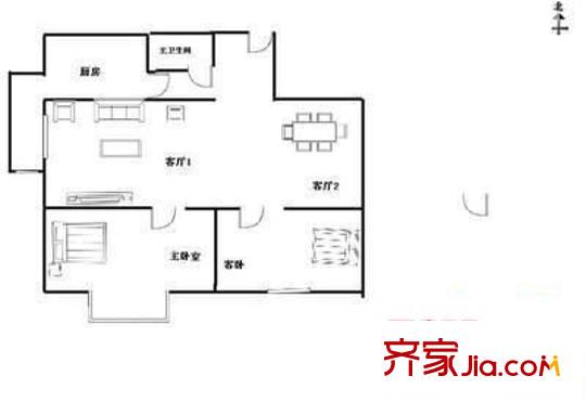 紅球壩 2室 戶型圖