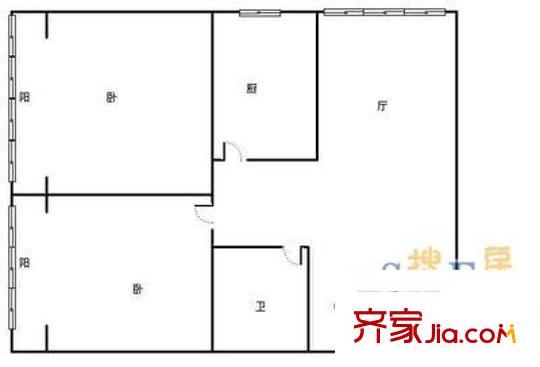 紅球壩 2室 戶型圖
