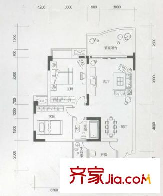 新城馨苑戶型圖戶型圖1 2室2廳1衛(wèi)1廚
