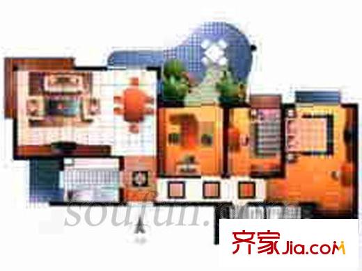 華新都市花園戶型圖戶型圖 3室2廳2衛(wèi)1廚