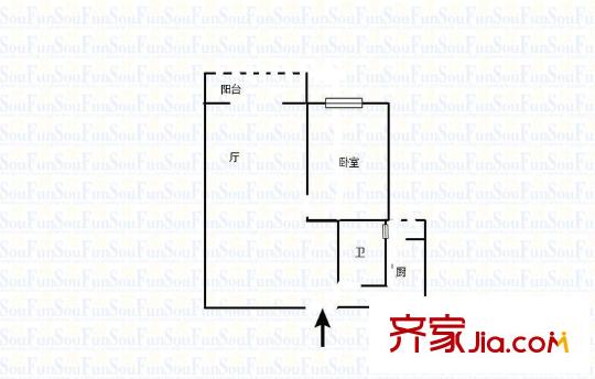 恒康麗景 1室 戶型圖