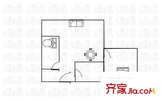 恒康麗景 1室 戶型圖