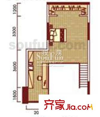 金城銀樽戶型圖A棟C戶型夾層 1室1廳