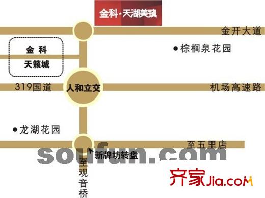 金科天湖美鎮(zhèn)交通圖