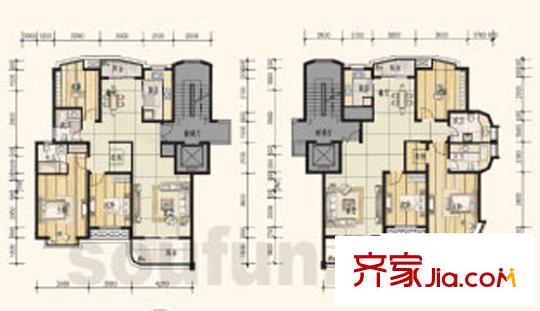 錦上華庭戶型圖11#B單元 3室2廳2衛(wèi)1廚