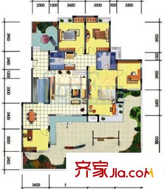 金科天湖美鎮(zhèn)戶型圖B-1戶型 5室2廳2衛(wèi)1廚