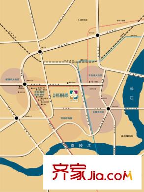 中渝梧桐郡梧桐公館交通圖區(qū)位圖