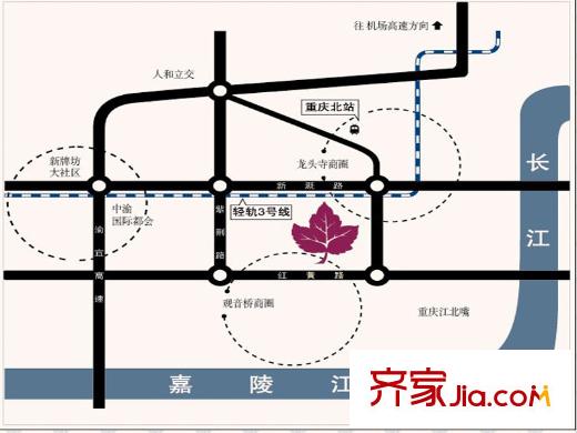 中渝梧桐郡梧桐公館交通圖SOHO區(qū)位圖