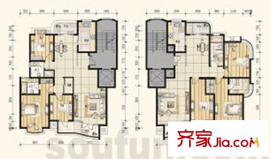 錦上華庭戶型圖14#B單元 3室2廳2衛(wèi)1廚