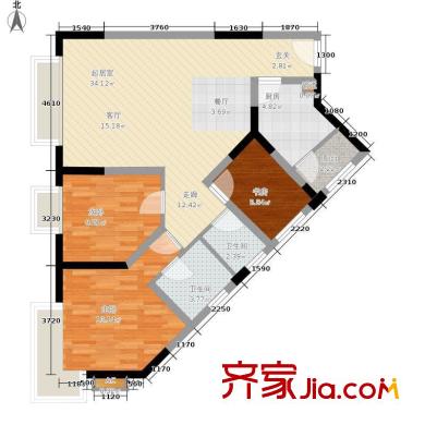 旭東家天下 3室 戶型圖