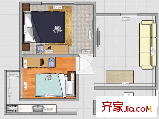 旭東家天下 2室 戶型圖