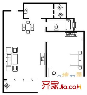 慶業(yè)巴蜀城 1室 戶型圖