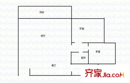 慶業(yè)巴蜀城 2室 戶型圖