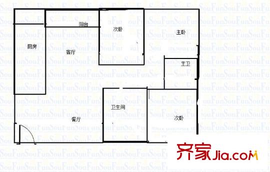 華宇北城雅郡 3室 戶型圖