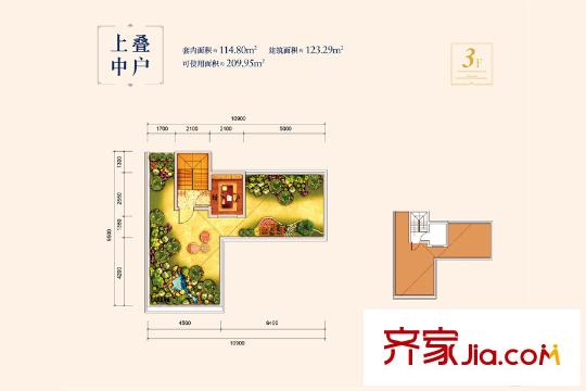 康橋融府一期疊拼別墅上疊中戶(hù)三層 4室2廳3衛(wèi)1廚