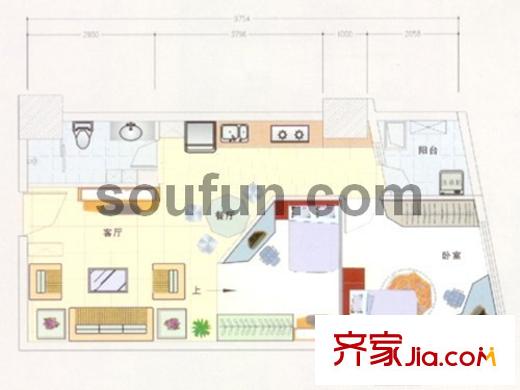 美力?com戶型圖美力.com  11號(hào)戶型 2室2廳1衛(wèi)1廚
