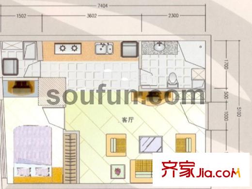 美力?com戶型圖美力.com  19號(hào)房 1室1廳1衛(wèi)1廚