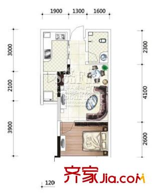 康田國際戶型圖1-10 1室1廳1衛(wèi)1廚
