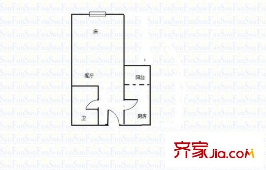 康田國際 1室 戶型圖