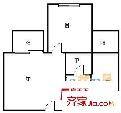 溫馨家園戶型圖 戶型圖 1室1廳1衛(wèi)1廚