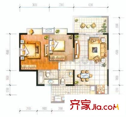 溫馨家園 2室 戶型圖