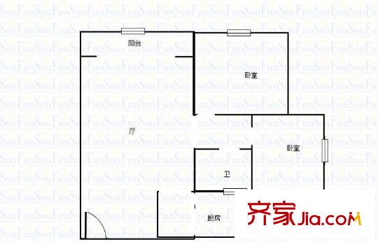 大鼎第一時(shí)間 2室 戶型圖