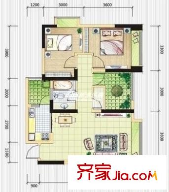 大鼎第一時(shí)間 2室 戶型圖