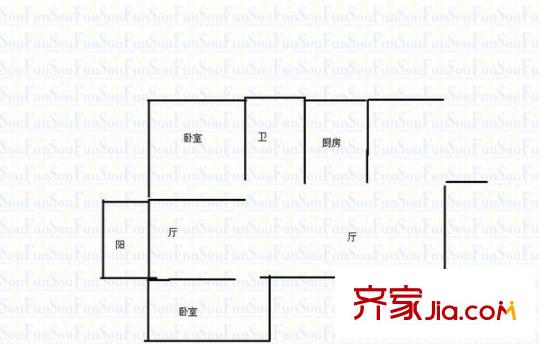 大鼎第一時(shí)間 2室 戶型圖
