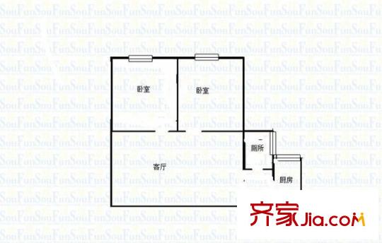 大鼎第一時(shí)間 2室 戶型圖