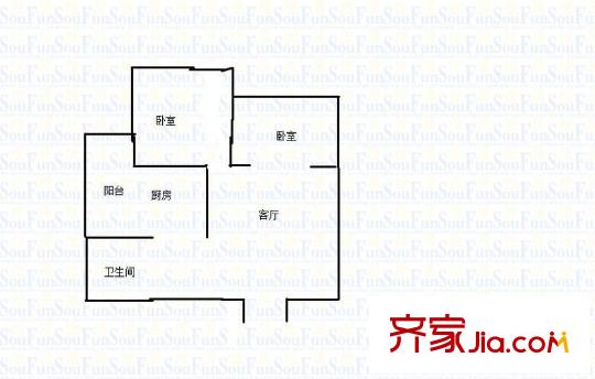 大鼎第一時(shí)間 2室 戶型圖
