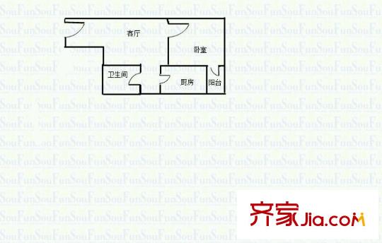 大鼎第一時(shí)間 1室 戶型圖