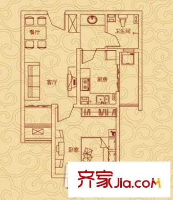 盛世龍都A區(qū) 2室 戶型圖