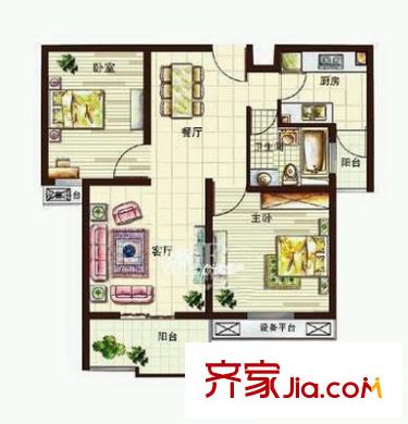空港圣地 2室 戶型圖