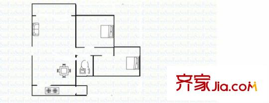 魯能星城十一街區(qū) 2室 戶型圖