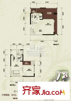 金陽牛津街小區(qū)戶型圖1-3棟-躍 2室2廳2衛(wèi)1廚