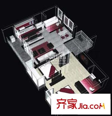 V8區(qū)戶型圖1號樓7號房 2室2廳2衛(wèi)1廚