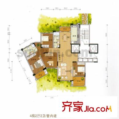 天江鼎城戶型圖戶型圖 4室2廳2衛(wèi)1廚