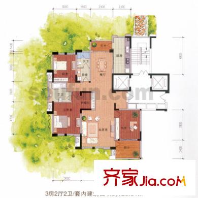 天江鼎城戶型圖戶型圖 3室2廳2衛(wèi)1廚