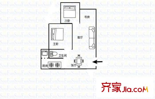 鳳凰花苑 2室 戶型圖