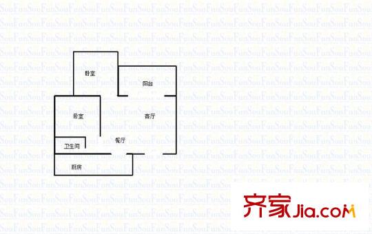 鳳凰花苑戶型圖鳳凰花園 2室 戶型圖 2室2廳1衛(wèi)1廚