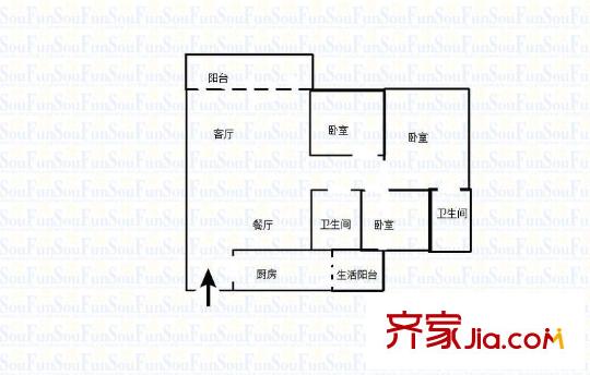 鳳凰花苑 3室 戶型圖