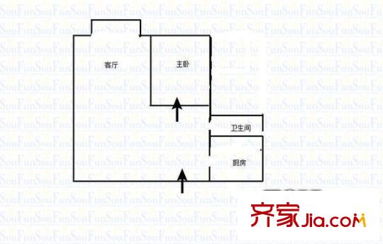 鳳凰花苑 1室 戶型圖