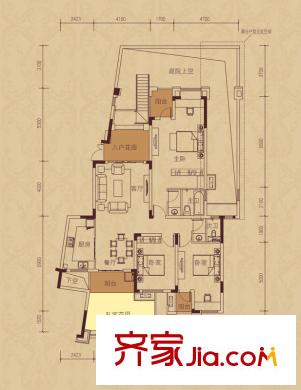 旭輝朗香郡戶型圖三期42號(hào)樓一層Dz2-1戶型 3室2廳2衛(wèi)1廚